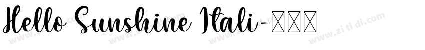 Hello Sunshine Itali字体转换